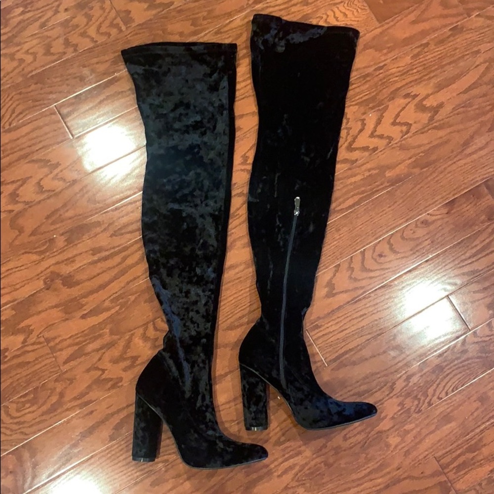 Cape Robbin thigh high crushed velvet boots size9